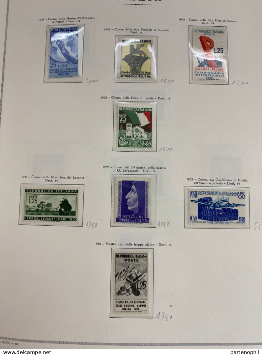 716 - Italia Repubblica - 1946/1975 - Collezione montata in un album Marini completa del periodo. Il 100 lire della Demo