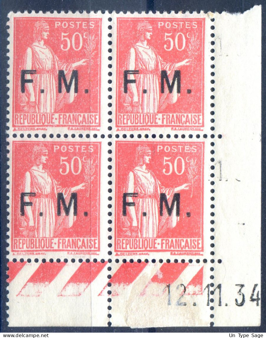 France FM N°7 - Coin Daté 12.11.1934 - Neuf* - (F380) - 1930-1939