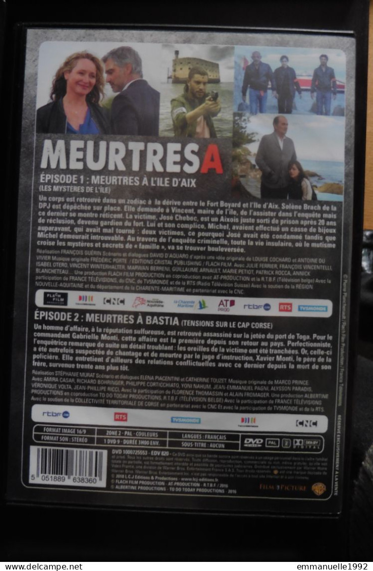 DVD Films TV Meurtres A - L'Ile D'Aix & Bastia - Amira Casar Richard Bohringer Julie Ferrier - Comme Neuf - TV-Reeksen En Programma's