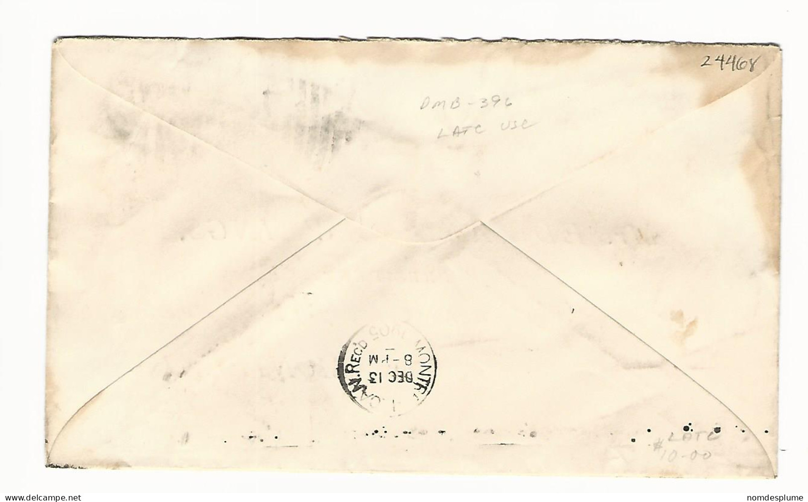 24468) Canada Winnipeg Postmark Cancel 1905 Duplex Late Use DMB 396 - Briefe U. Dokumente