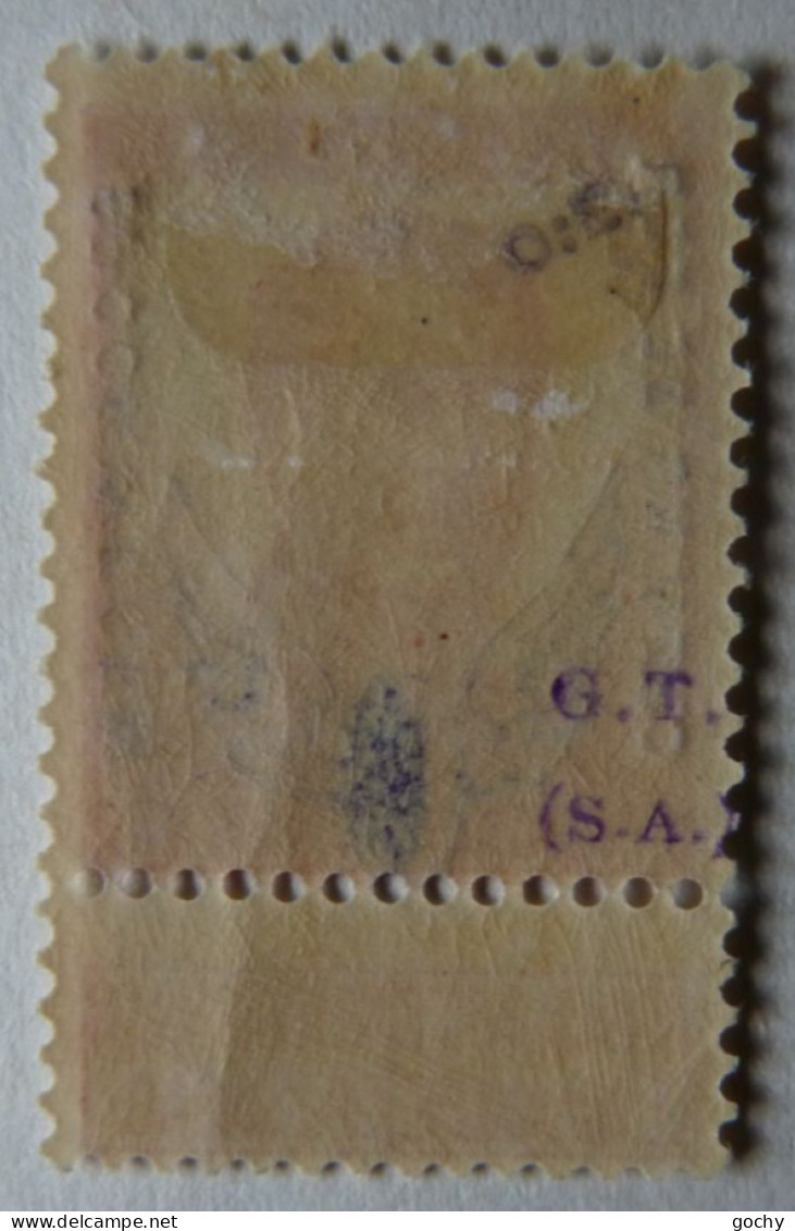 BELGIUM :   1915  - CHEMINS DE FER - CF  49  * -  COTE : 325,00€    ROUE AILEE SIGNé   "G;T. (SA)" - Mint