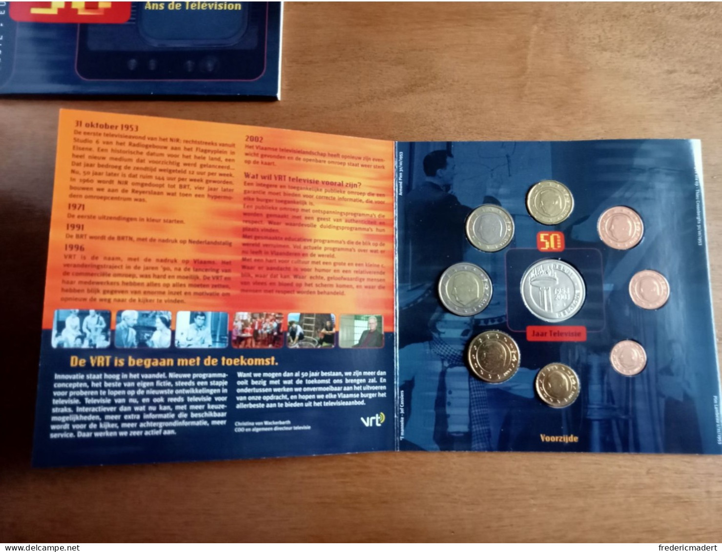 Plaquette Euro-Collection - Belgique 2003  Les 50 Ans De La Télévision - Colecciones