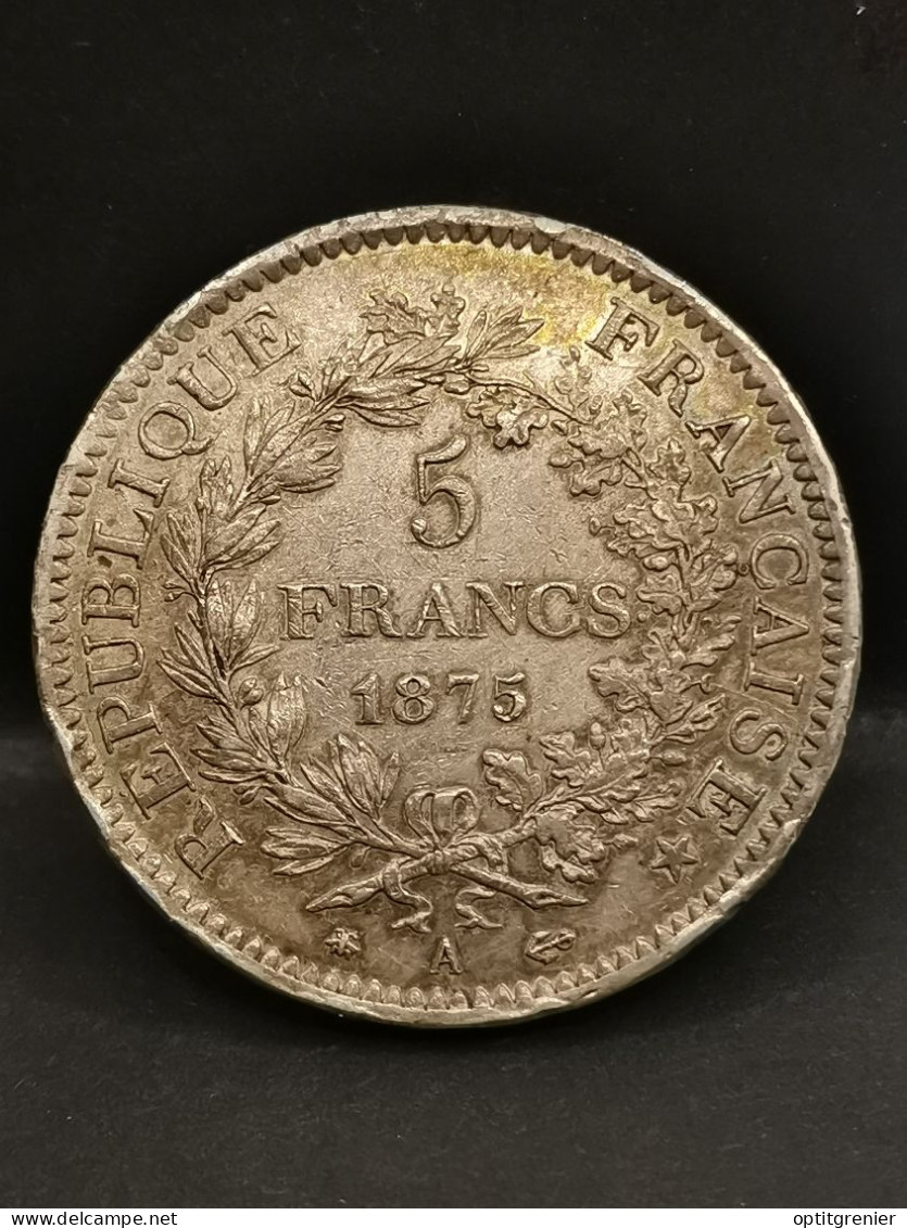5 FRANCS HERCULE ARGENT 1875 A PARIS FRANCE / SILVER - 5 Francs