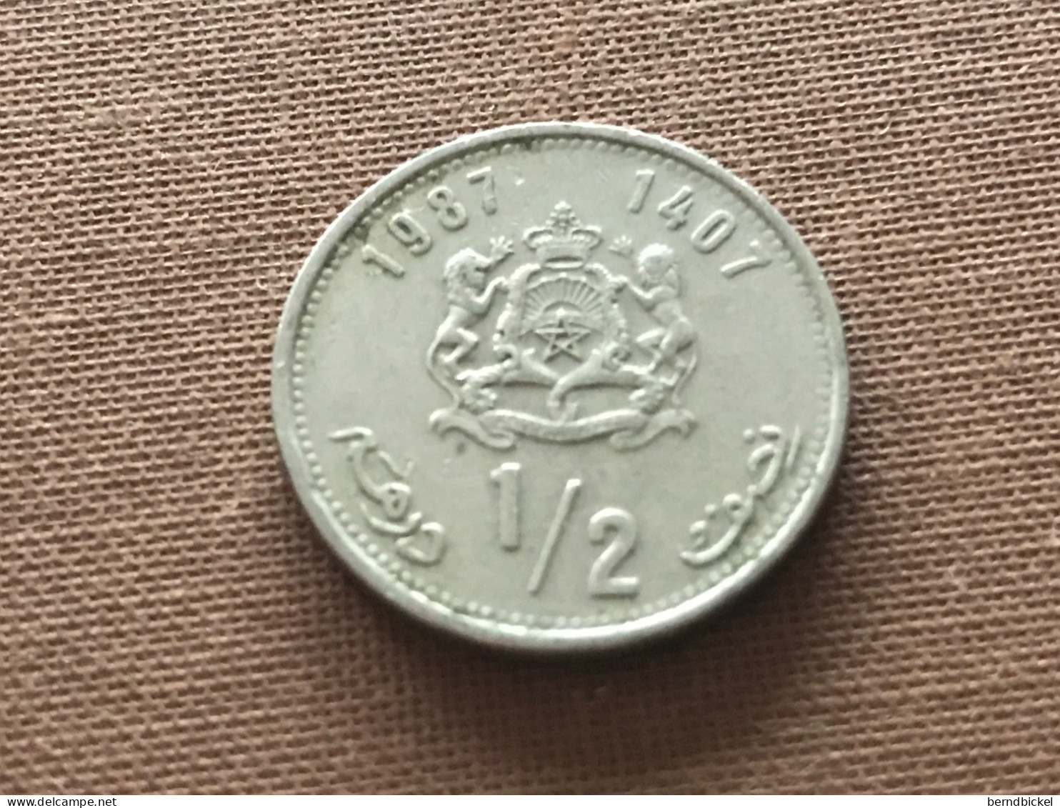 Münze Münzen Umlaufmünze Marokko 1/2 Dirham 1987 - Maroc