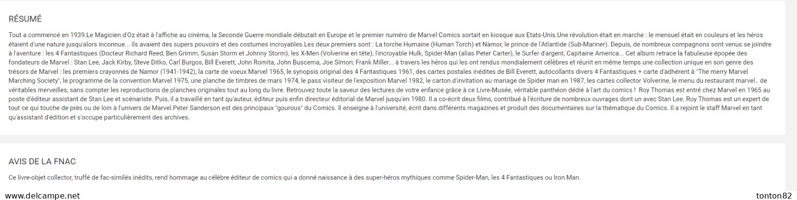 Les Trésors de MARVEL -  Éditions Hors - Collection - ( E.O. 2012 ) .Très beau document !