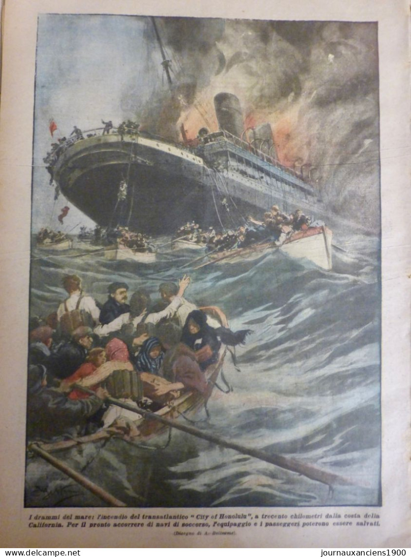 1923 AMERIQUE BATEAU CITY OF HONOLULU INCENDIE CALIFORNIE JOURNAL ANCIEN - Non Classés