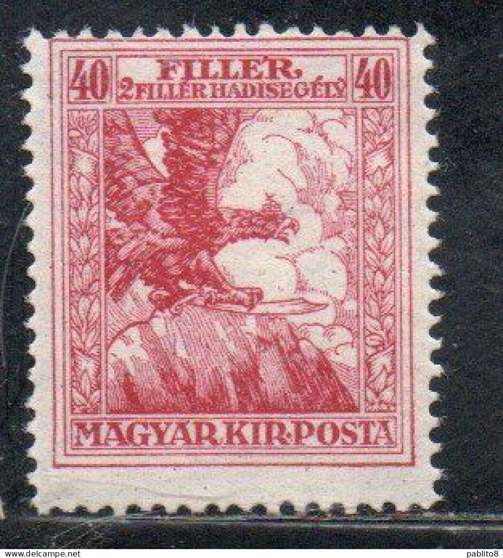 HUNGARY UNGHERIA MAGYAR 1916 1917 EAGLE WITH SWORD 40f  + 2f MNH - Neufs