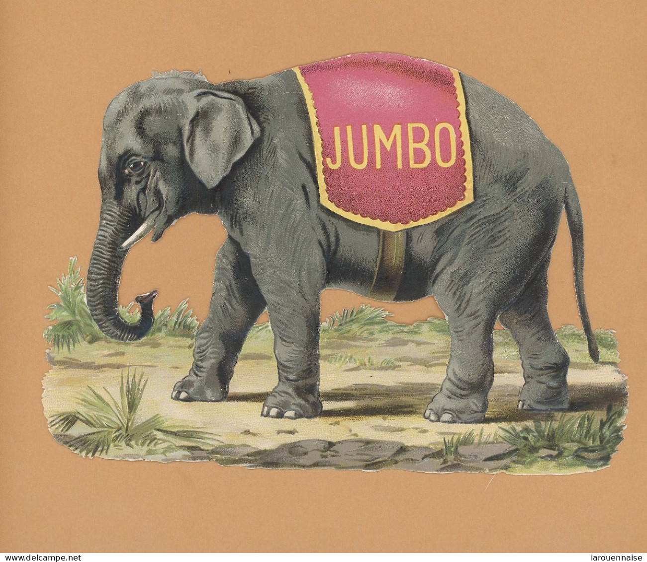 ELEPHANT  JUMBO-  GRAND DECOUPI  ( 19x14 ) LEGEREMENT GAUFFRE  -TB - Animali