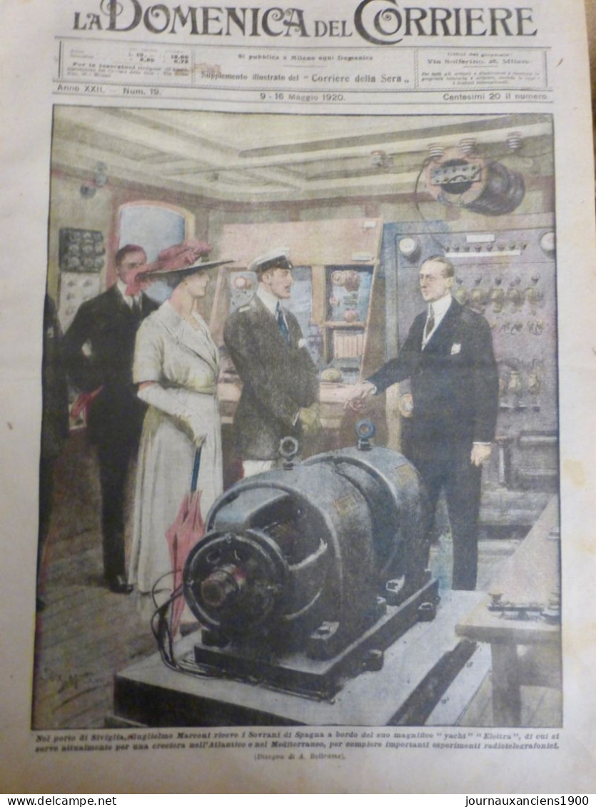 1920 PERSONNALITE GUGLIELMO MARCONI ESPAGNE YACHT TELEGRAPHE 1 JOURNA ANCIEN - Non Classés