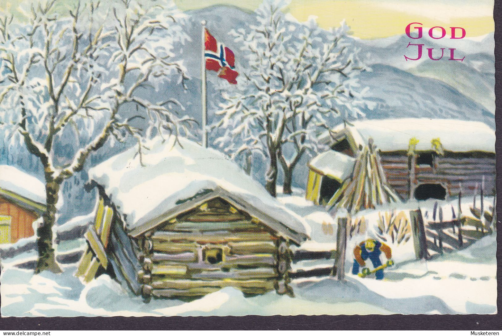 Norway PPC God Jul HOKKSUND 1979 ODENSE Denmark Christmas Seal Vignette 'Landsforeningen For Hjerte- Og Lungesyke' - Covers & Documents