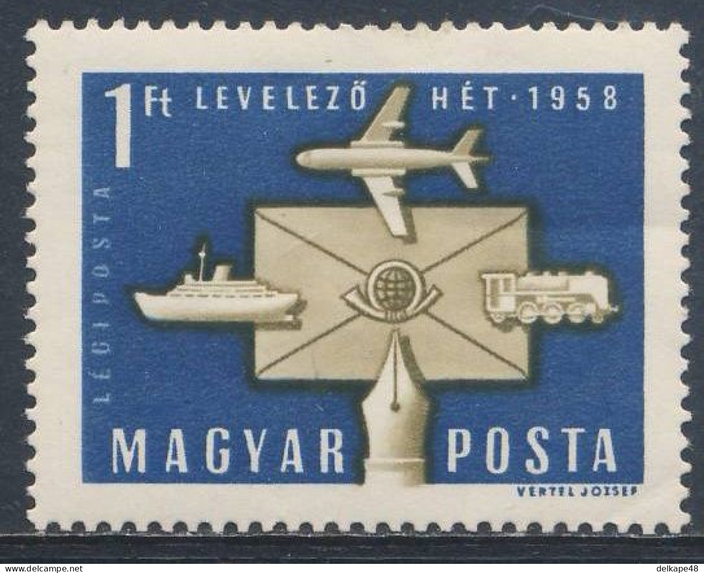 Hungary Ungarn 1958 Mi 1556 A YT 210 SG 1535 Air * MH  Int. Briefwoche / Int. Correspondence Week / Semaine De Lettre - Andere & Zonder Classificatie