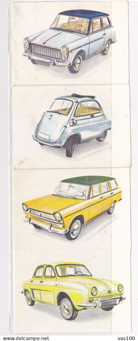 TRADE CARDS, CHOCOLATE, JACQUES, CARS OF 1962, 4X - Jacques