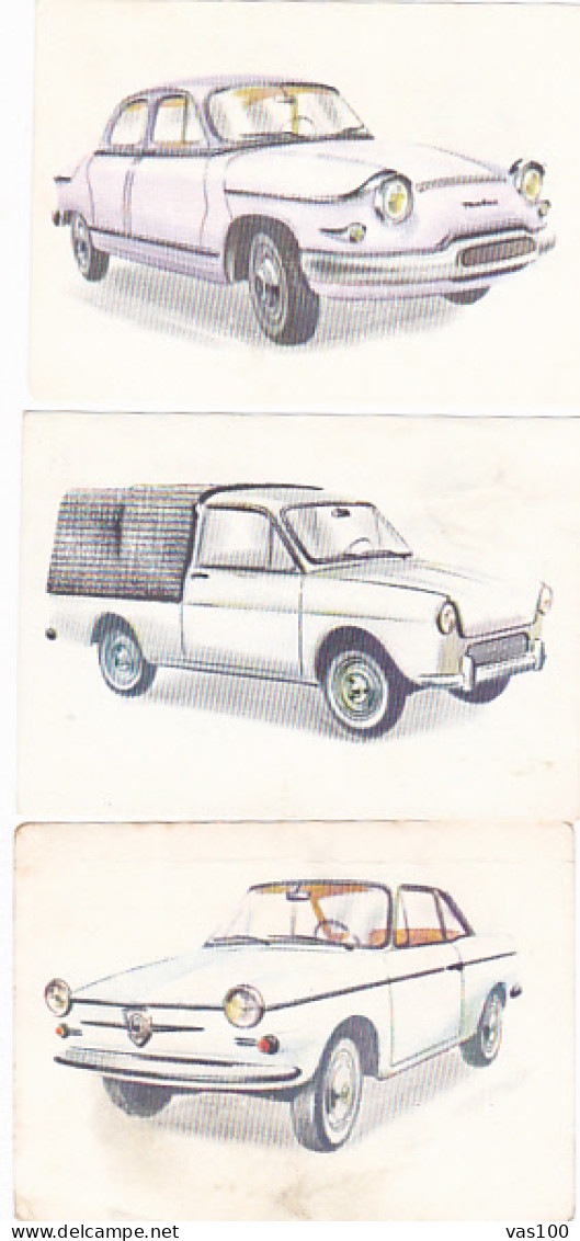 TRADE CARDS, CHOCOLATE, JACQUES, CARS OF 1962, 3X - Jacques