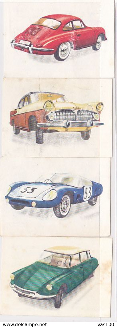 TRADE CARDS, CHOCOLATE, JACQUES, CARS OF 1962, 4X - Jacques