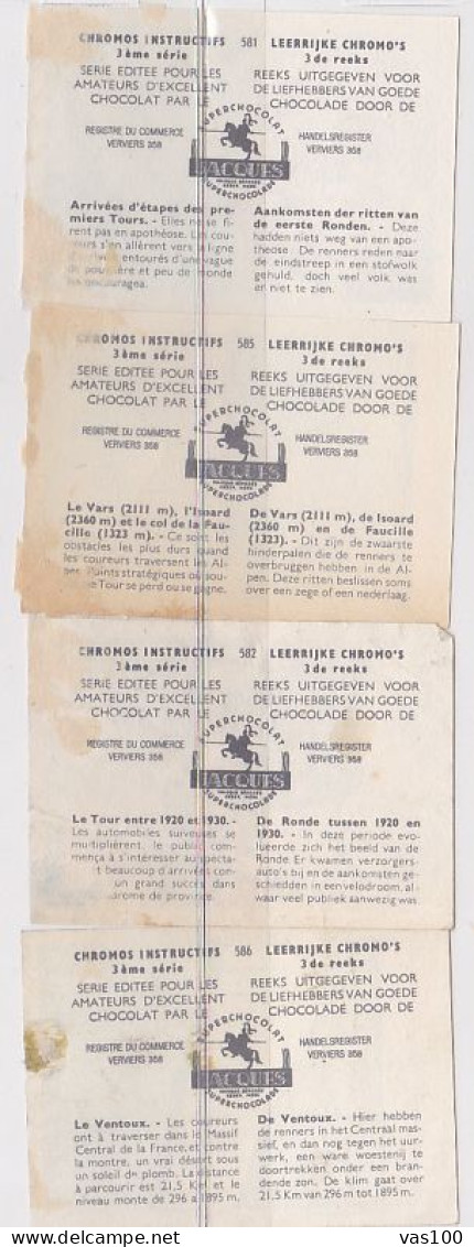 TRADE CARDS, CHOCOLATE, JACQUES, CYCLING- TOUR DE FRANCE, 4X - Jacques