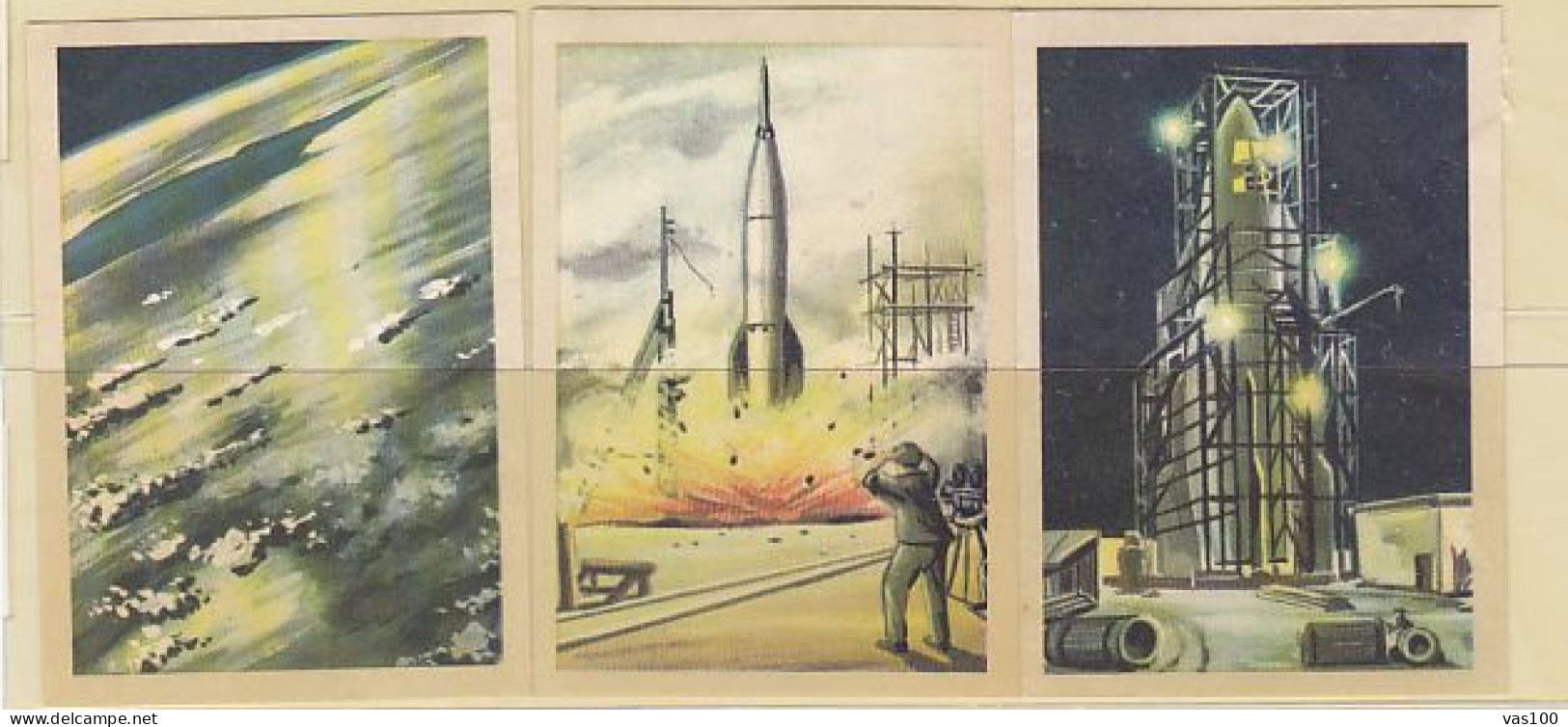 TRADE CARDS, CHOCOLATE, JACQUES, SPACE, COSMOS, 3X - Jacques