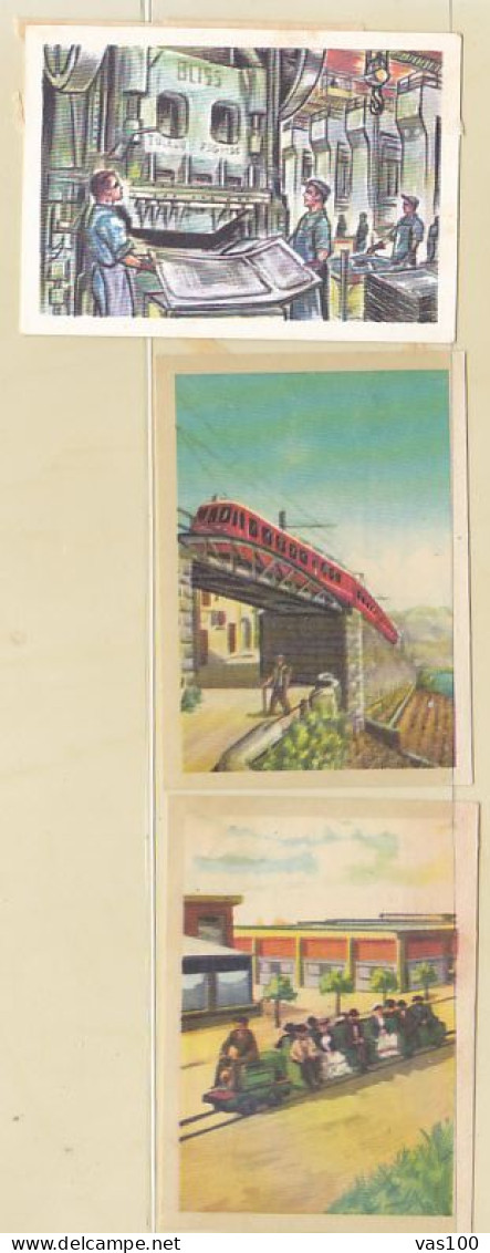 TRADE CARDS, CHOCOLATE, JACQUES, ELECTRIC PRINTER AND TRAINS, 3X - Jacques