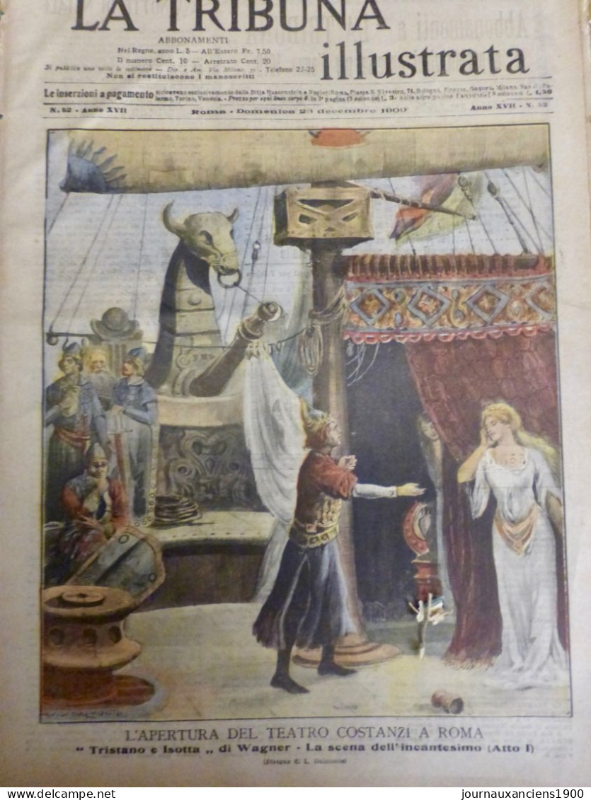 1909 ROME THEATRE COSTANZI TRISTAN & ISEUT WAGNER  1 JOURNAL ANCIEN - Non Classés