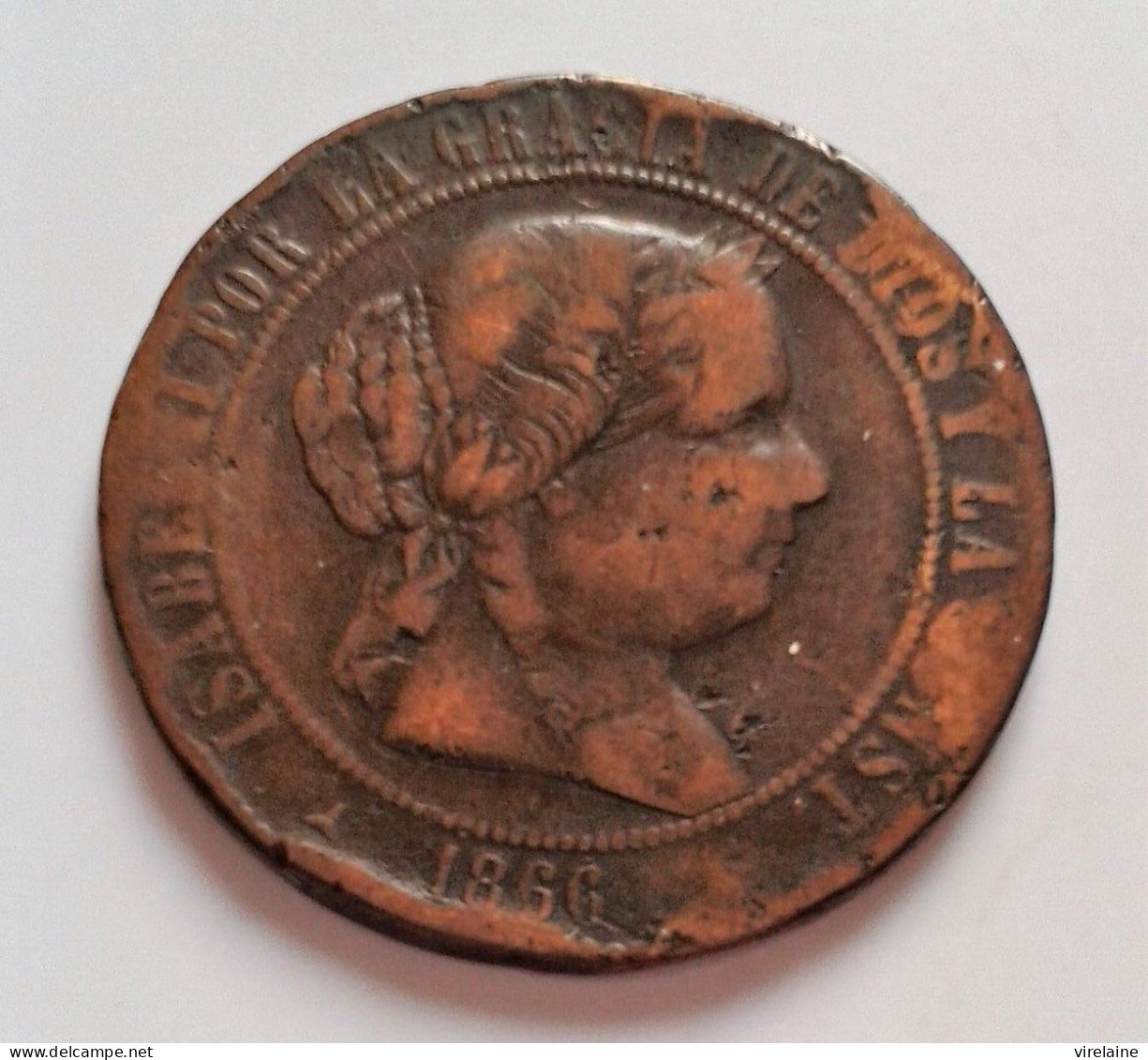 ESPAGNE 5 CENTIMOS 1866 ISABEL II     N° 23 D - Spanish Netherlands