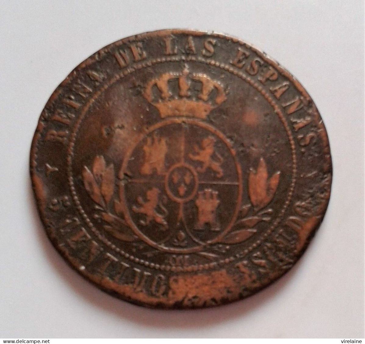 ESPAGNE 5 CENTIMOS 1866 ISABEL II     N° 23 D - Pays Bas Espagnols