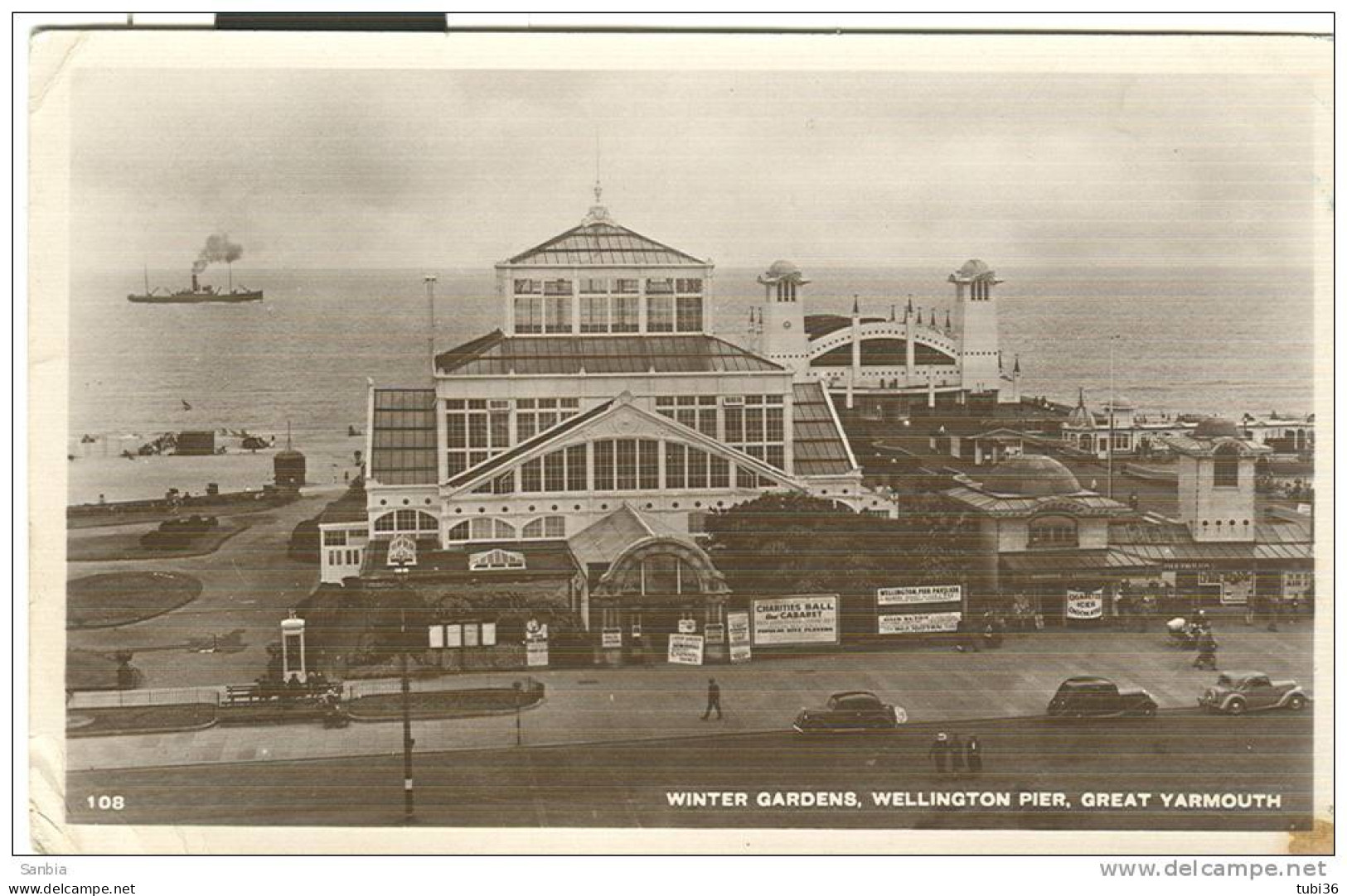 Wellington Pier Gardens, Great Yarmouth - POSTCARD, BLACK WHITE, USED 1947, DESTINATION ITALY, SMALL SIZE 9 X 14, - Great Yarmouth