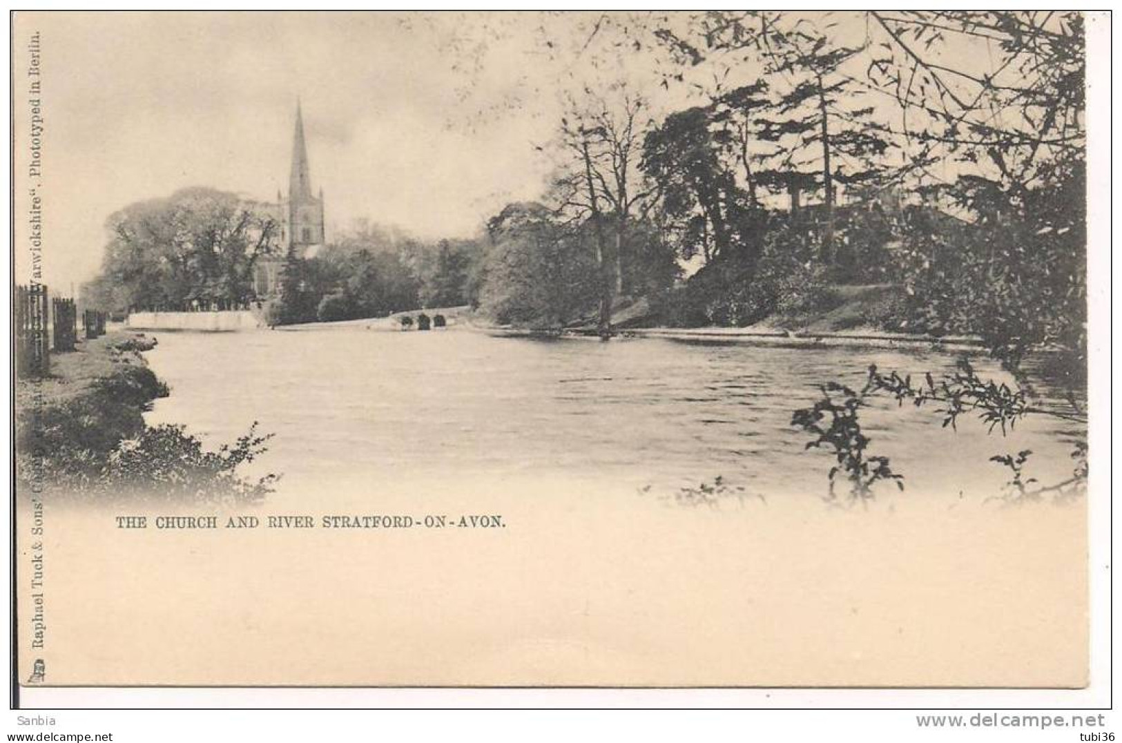 The Church And River - Stratford-on-Avon,postcard, Black And White, New, Small Format,   Perfect Preservation - Stratford Upon Avon