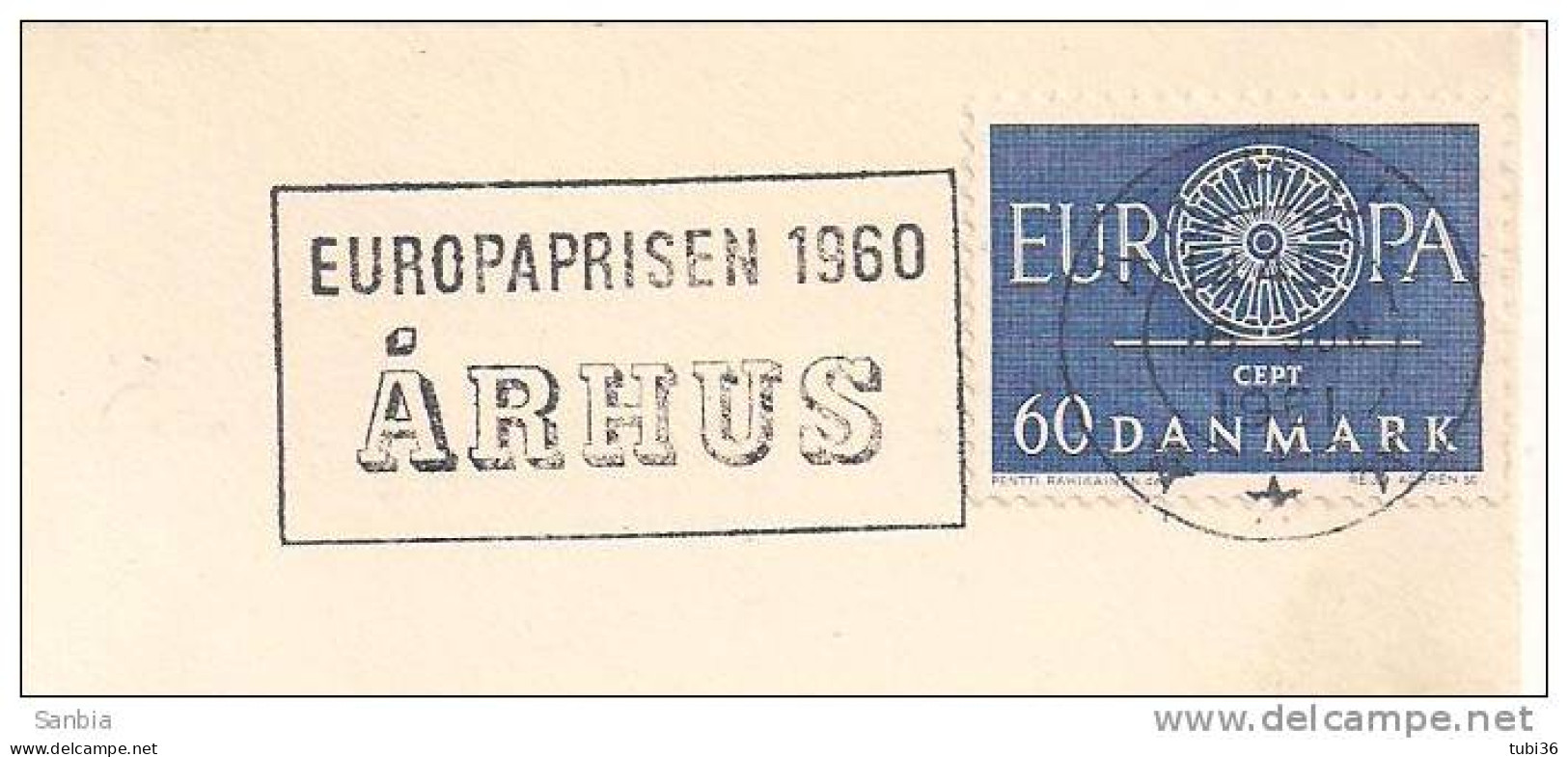 DANIMARCA, EUROPA  CEPT, 1961,  TIMBRO  EUROPAPRISEN 1960, SU BUSTA VIAGGIATA , - 1961