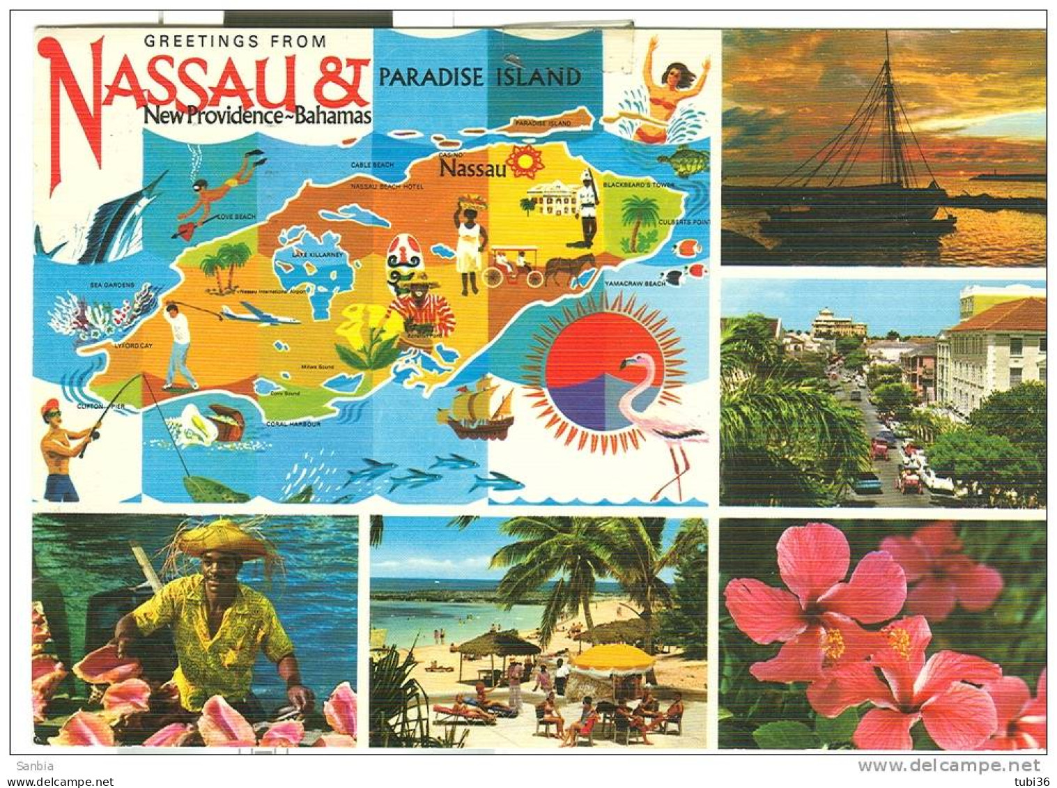 NASSAU- POSTCARD, COLOR, USED 1981, STAMP PLATE SOCIAL REVOLUTION, - Bahama's