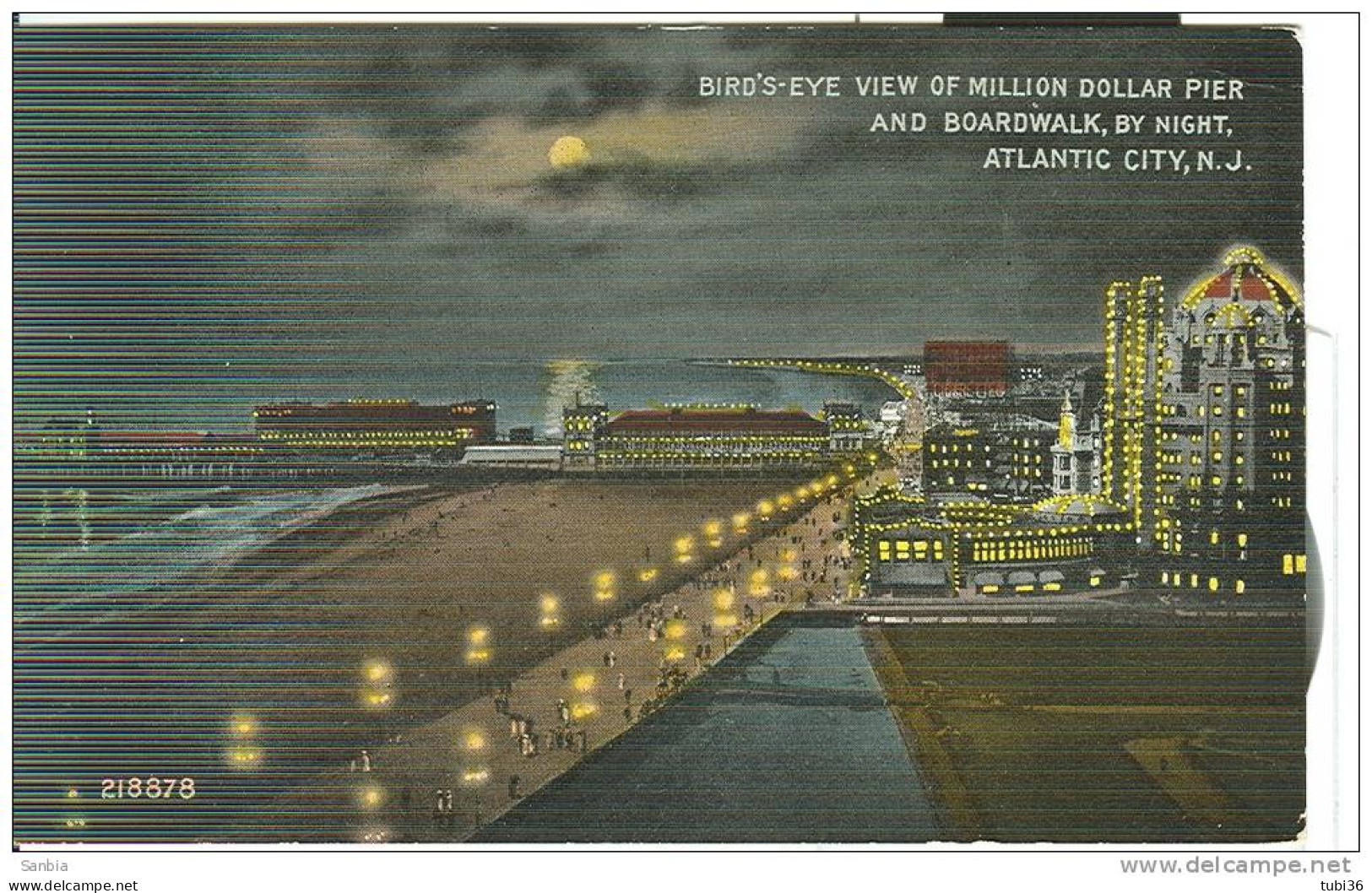 Atlantic City,  CARD ILLUSTRATED, COLORS, NEW, SMALL SIZE 9 X 14, - Atlantic City