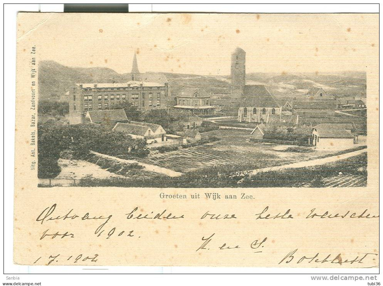 WIJK Aan ZEE, POSTCARD SCHWARZ WEISS, 1902 Für Italien, SMALL SIZE 9 X 14, - Wijk Aan Zee