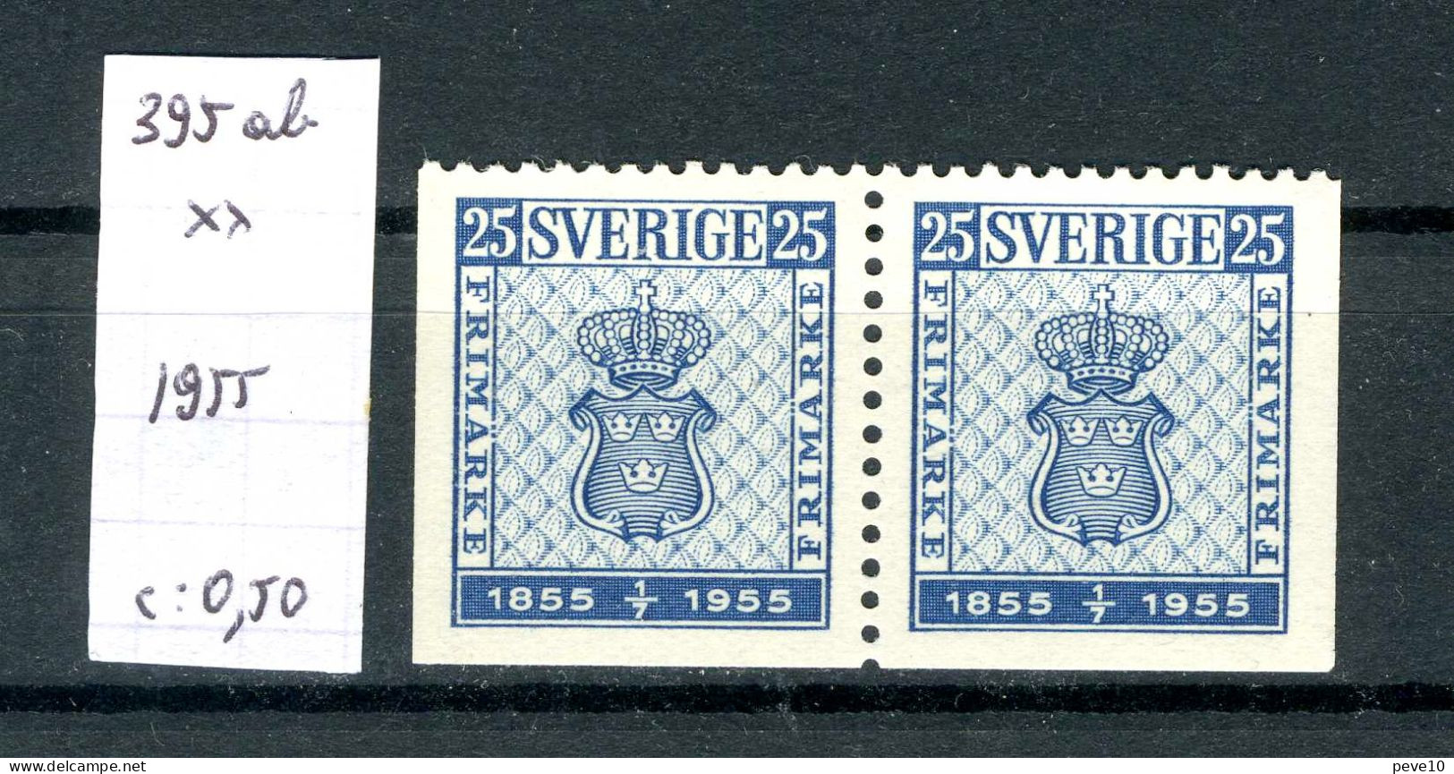 Suède  N° 395ab  Xx    Centenaire Du Timbre - Unused Stamps