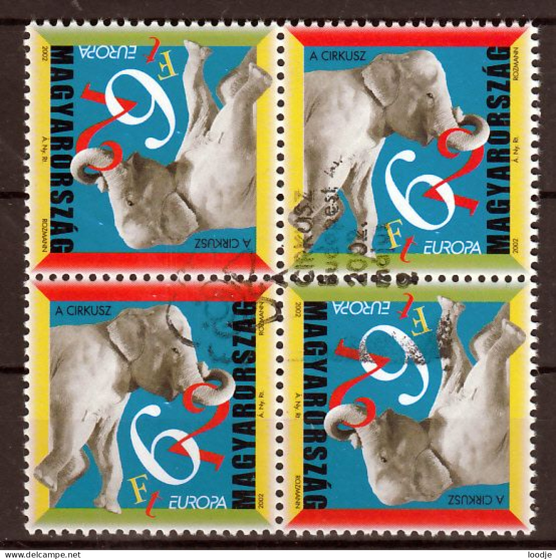 Hongarij  Europa Cept 2002 Vierblok Gestempeld - Used Stamps