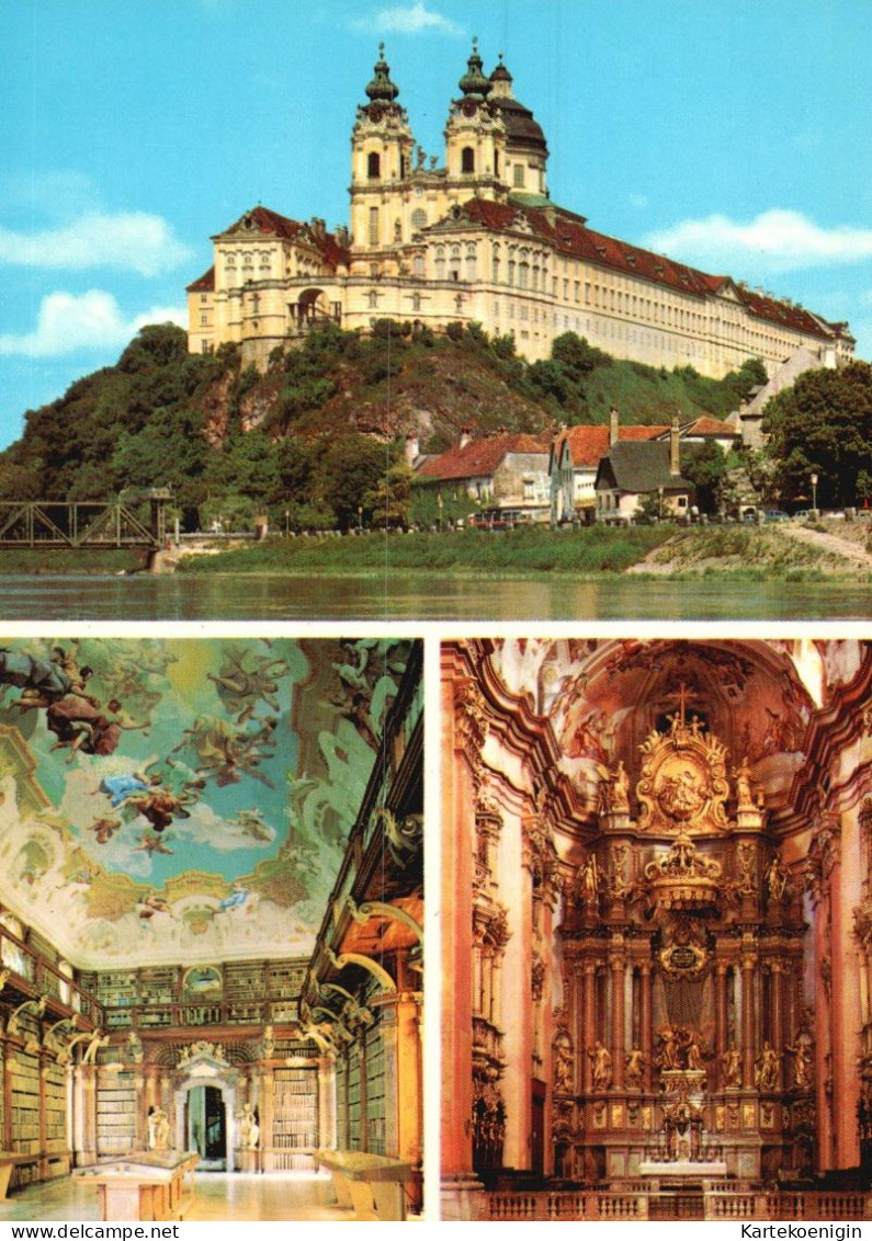 AK - Stift Melk In Der Wachau , Hochaltar , Bibliothek - Wachau