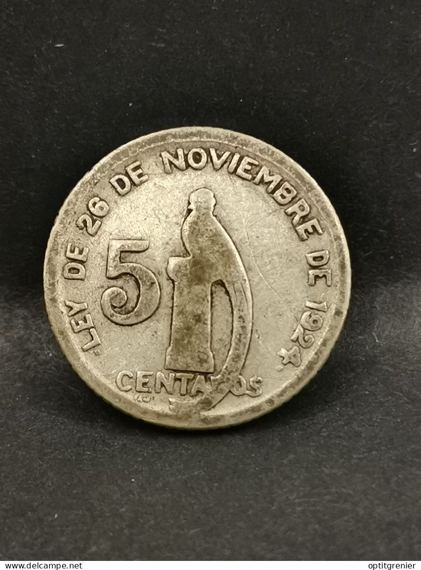 5 CENTAVOS ARGENT 1945 GUATEMALA / SILVER - Guatemala