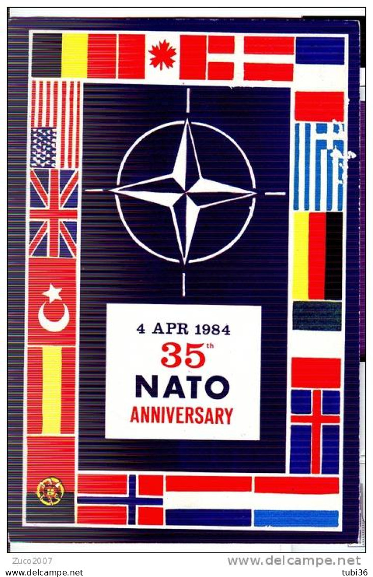 NATO, 35° ANNIVERSARIO, VERONA 1984, ANNULLO SPECIALE FIGURATO SU CARTOLINA DEDICATA, - OTAN