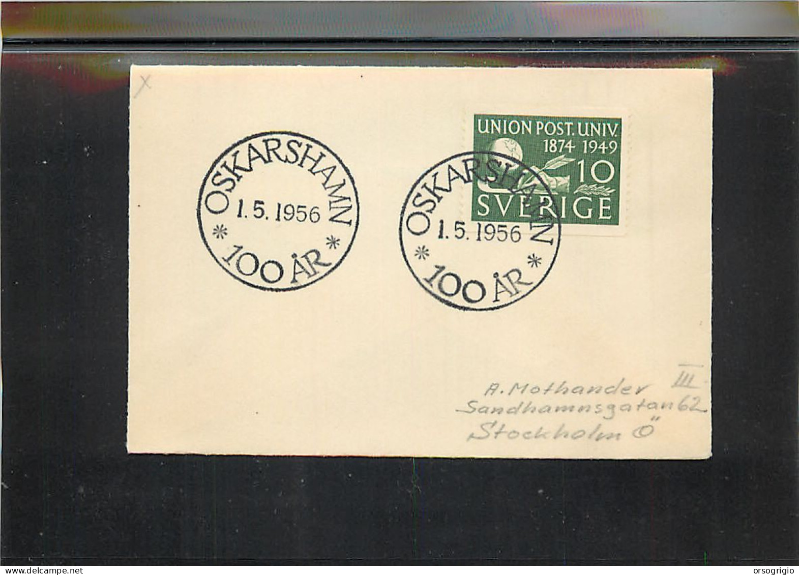 SVEZIA SVERIGE -  OSKARSHAMN - Lettres & Documents