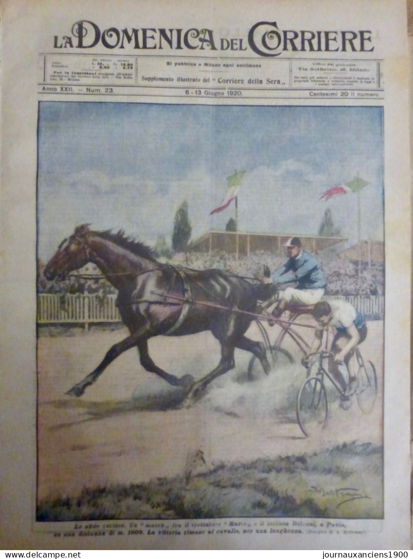 1920 SPORT COURSE HIPPIQUE CHEVAL JOCKEY CYCLISTE VELO  1 JOURNAL ANCIEN - Non Classés