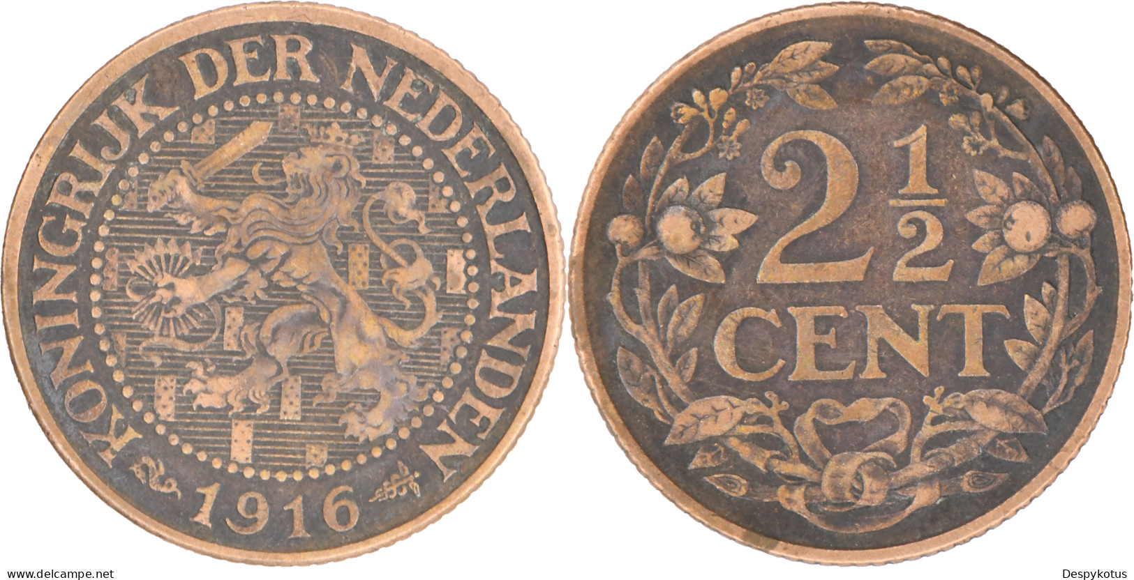 PAYS-BAS - 1916 - 2 1/2 Cent - 16-123 - 2.5 Centavos