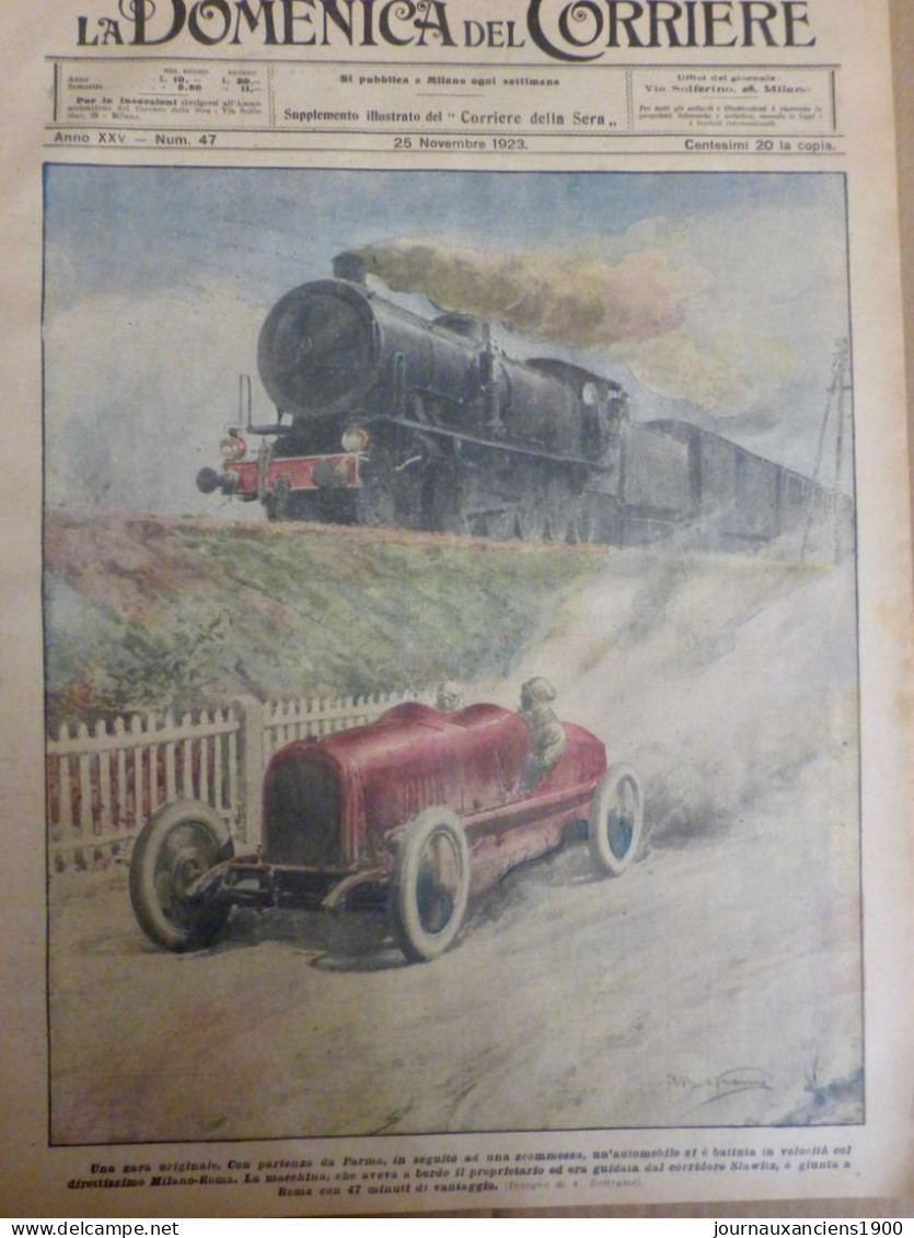 1923 SPORT COURSE TRAIN AUTOMOBILE MILAN ROME SLAWITZ 1 JOURNAL ANCIEN - Unclassified