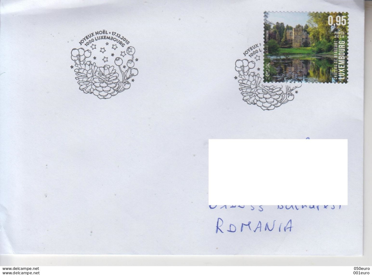 LUXEMBOURG : CASTLE On Cover Circulated To Romania #696779431 - Registered Shipping! - 1993-.. Jean