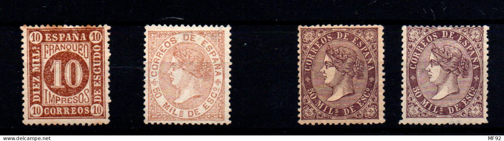 España Nº 94, 96, 98. Año 1867/8 - Nuevos