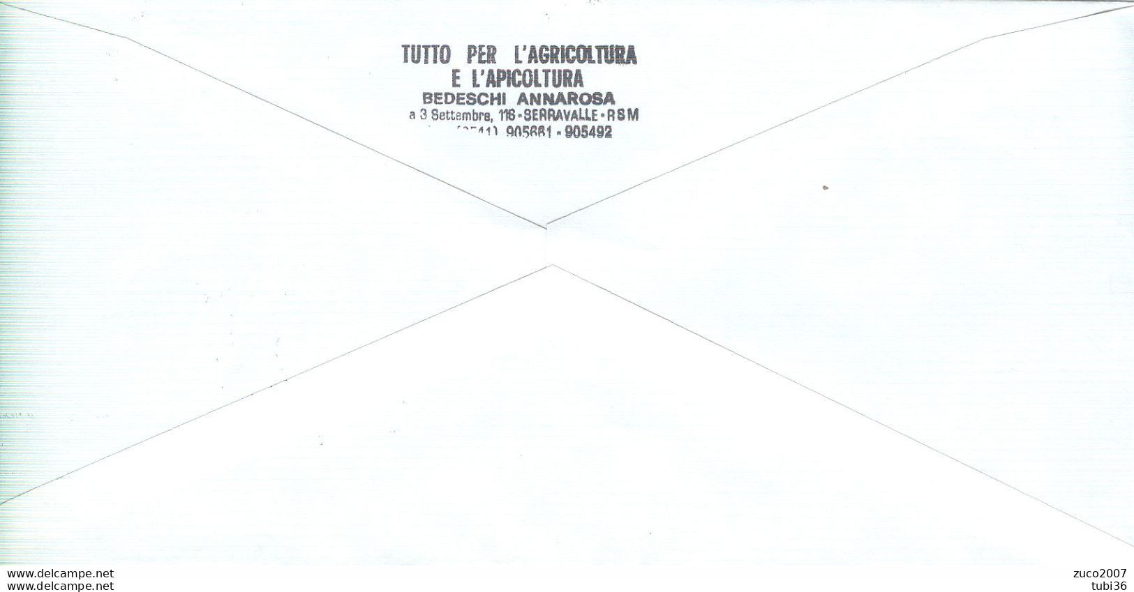 SAN MARINO-AEREI ULTRALEGGERI £.600- ISOLATO TARIFFA FATTURA COMM,1989.-POSTE DOGANA - VICENZA - Storia Postale