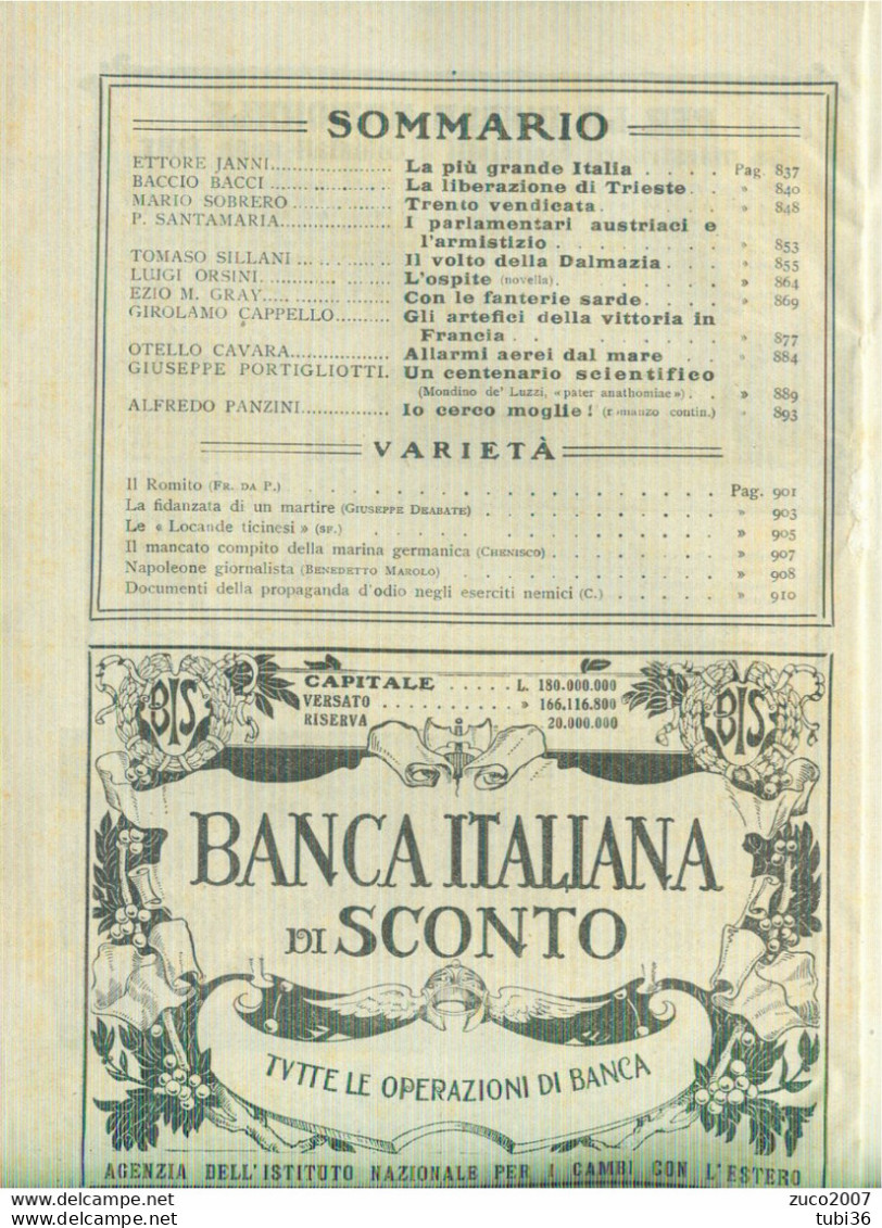 LA LETTURA-RIVISTA MENSILE-CORRIERE DELLA SERA-1918-N.12- "LA LIBERAZIONE DI TRIESTE" - Prime Edizioni