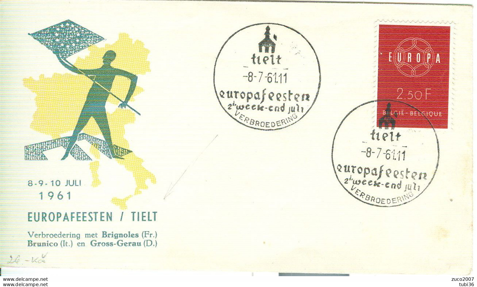 EUROPAFEESTEN-TIELT,1961 - BRIGNOLES-BRUNICO-GROSS-GERAU, - 1961