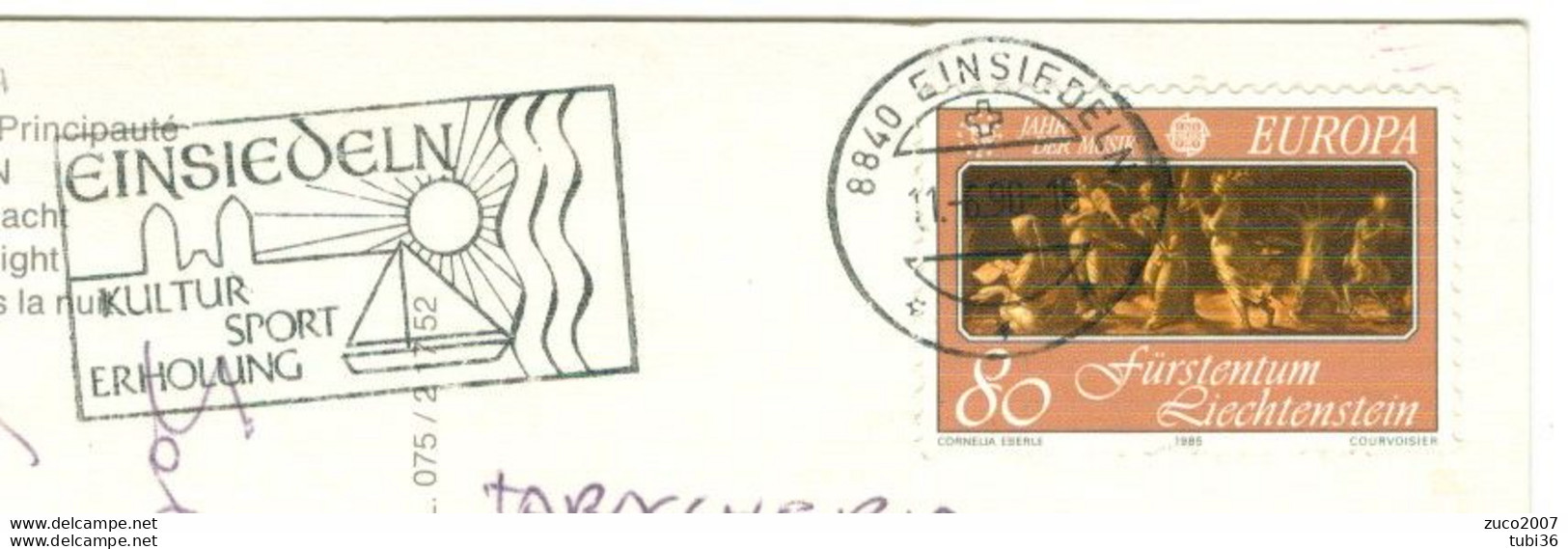 Liechtenstein  - EUROPA 85 - ITALIA - SCHLOSS VADUZ - Storia Postale