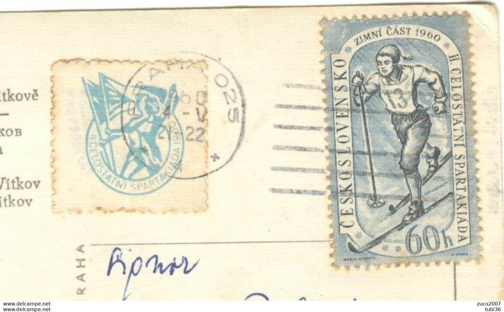 SPARTAKIADA 1960 - 60h - PRAGUE,NATIONAL MEMORIAL ON VITKOV HILL-3/5/1960 - MILANO (ITALIA) - Cartas & Documentos