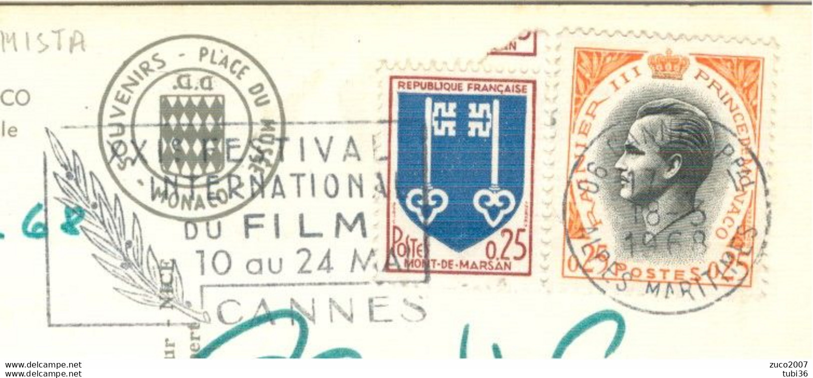 TIMBRE POSTAL, PLAQUE  CANNES 1968 - Covers & Documents