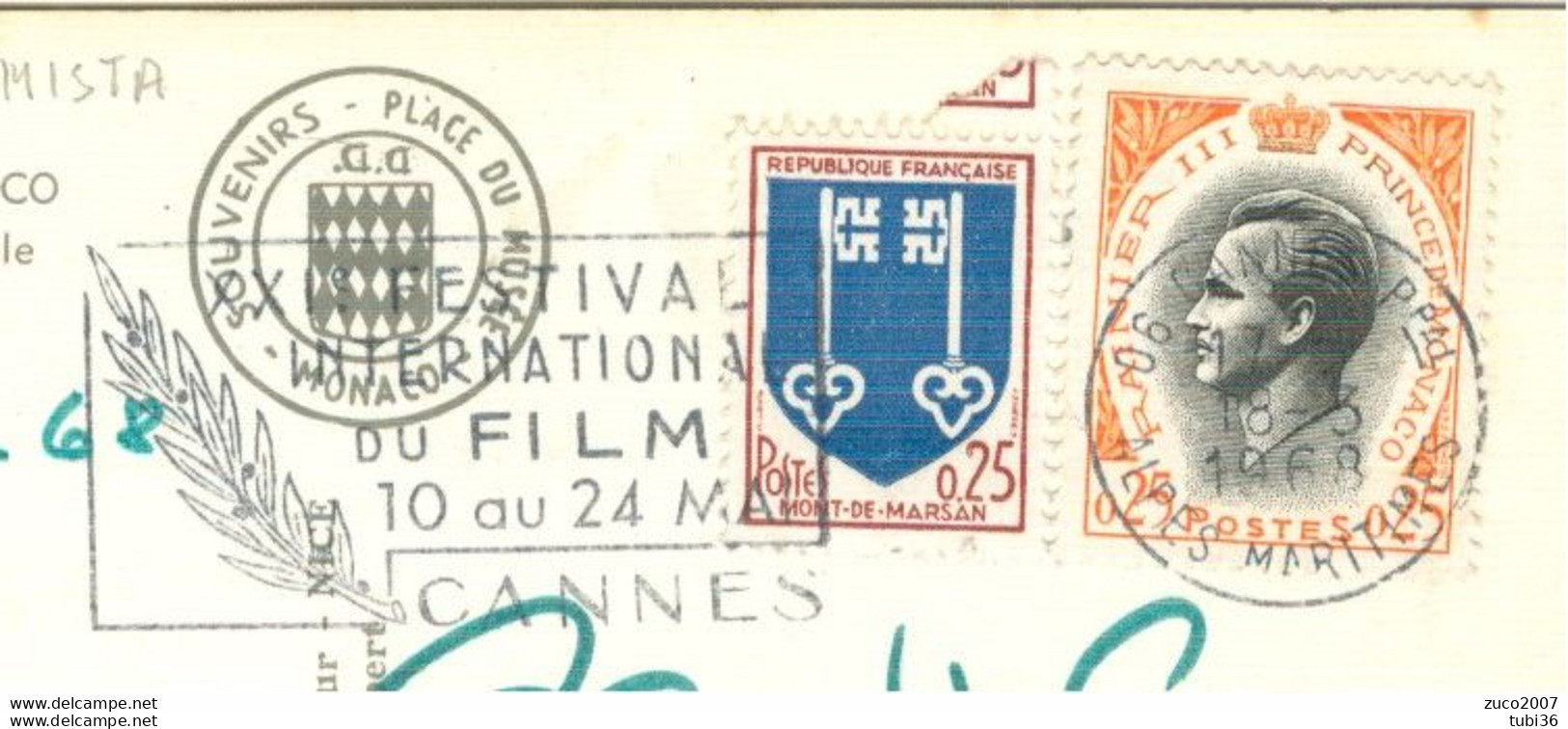 TIMBRE POSTAL, PLAQUE  CANNES 1968 - Brieven En Documenten