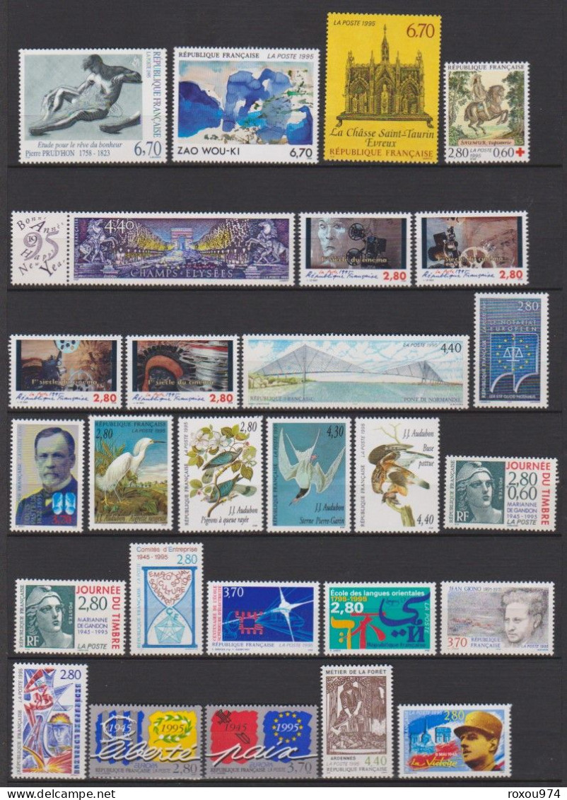 ANNEE   1995  COMPLETE TIMBRES SEULS + CARNETS + FEUILLETS       6 SCAN - 1990-1999