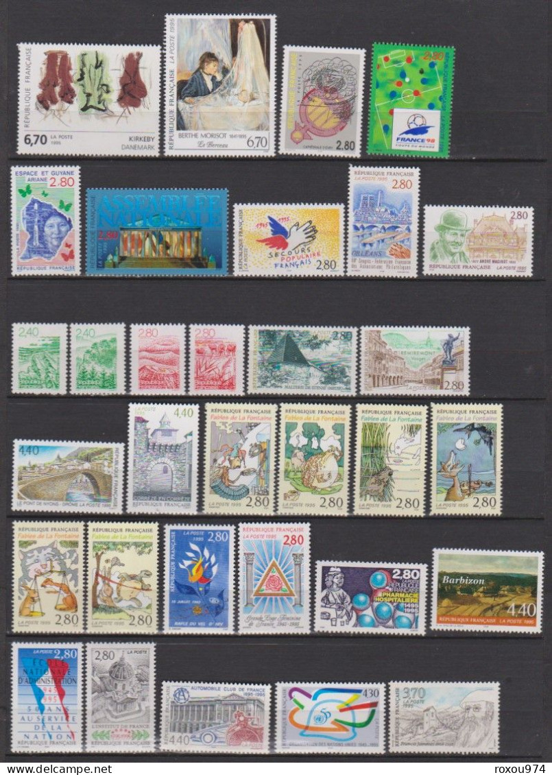 ANNEE   1995  COMPLETE TIMBRES SEULS + CARNETS + FEUILLETS       6 SCAN - 1990-1999